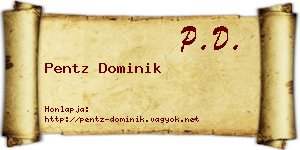 Pentz Dominik névjegykártya